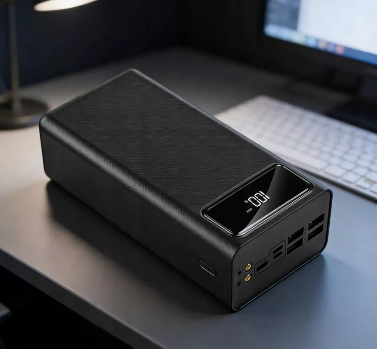 POWERBANK 50000MAH POWER BANK 4XUSB USB-C GALINGAS TURBO ĮKROVIMAS SU ŽIBINTUVĖLIU