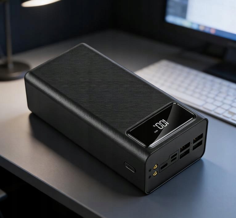 POWERBANK 50000MAH POWER BANK 4XUSB USB-C GALINGAS TURBO ĮKROVIMAS SU ŽIBINTUVĖLIU