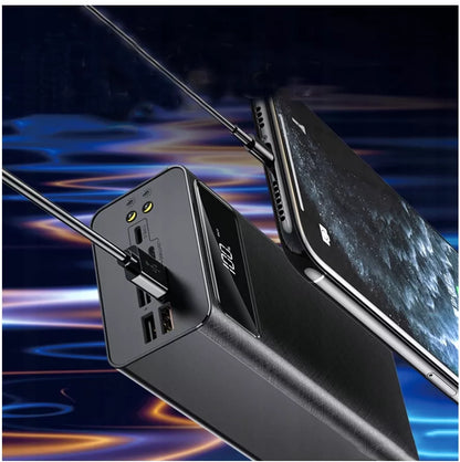 POWERBANK 50000MAH POWER BANK 4XUSB USB-C GALINGAS TURBO ĮKROVIMAS SU ŽIBINTUVĖLIU