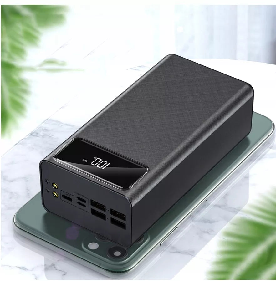 POWERBANK 50000MAH POWER BANK 4XUSB USB-C GALINGAS TURBO ĮKROVIMAS SU ŽIBINTUVĖLIU