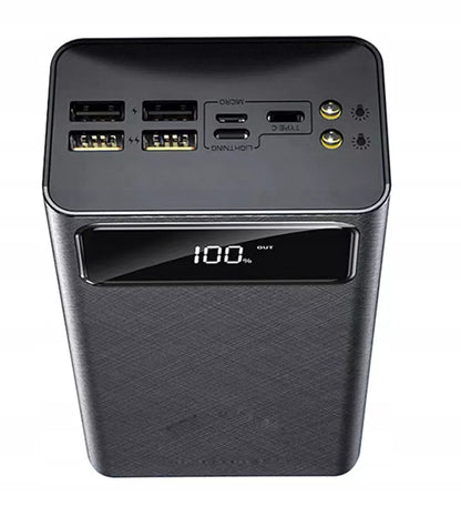 POWERBANK 50000MAH POWER BANK 4XUSB USB-C GALINGAS TURBO ĮKROVIMAS SU ŽIBINTUVĖLIU