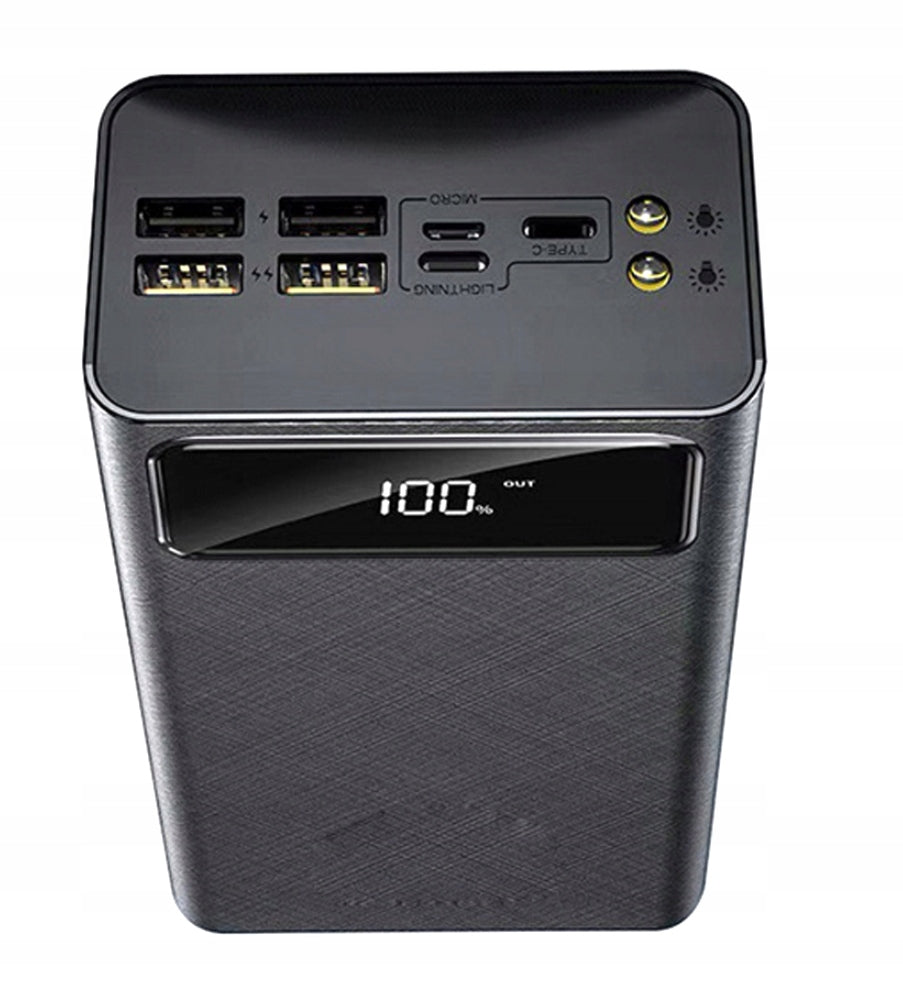 POWERBANK 50000MAH POWER BANK 4XUSB USB-C GALINGAS TURBO ĮKROVIMAS SU ŽIBINTUVĖLIU