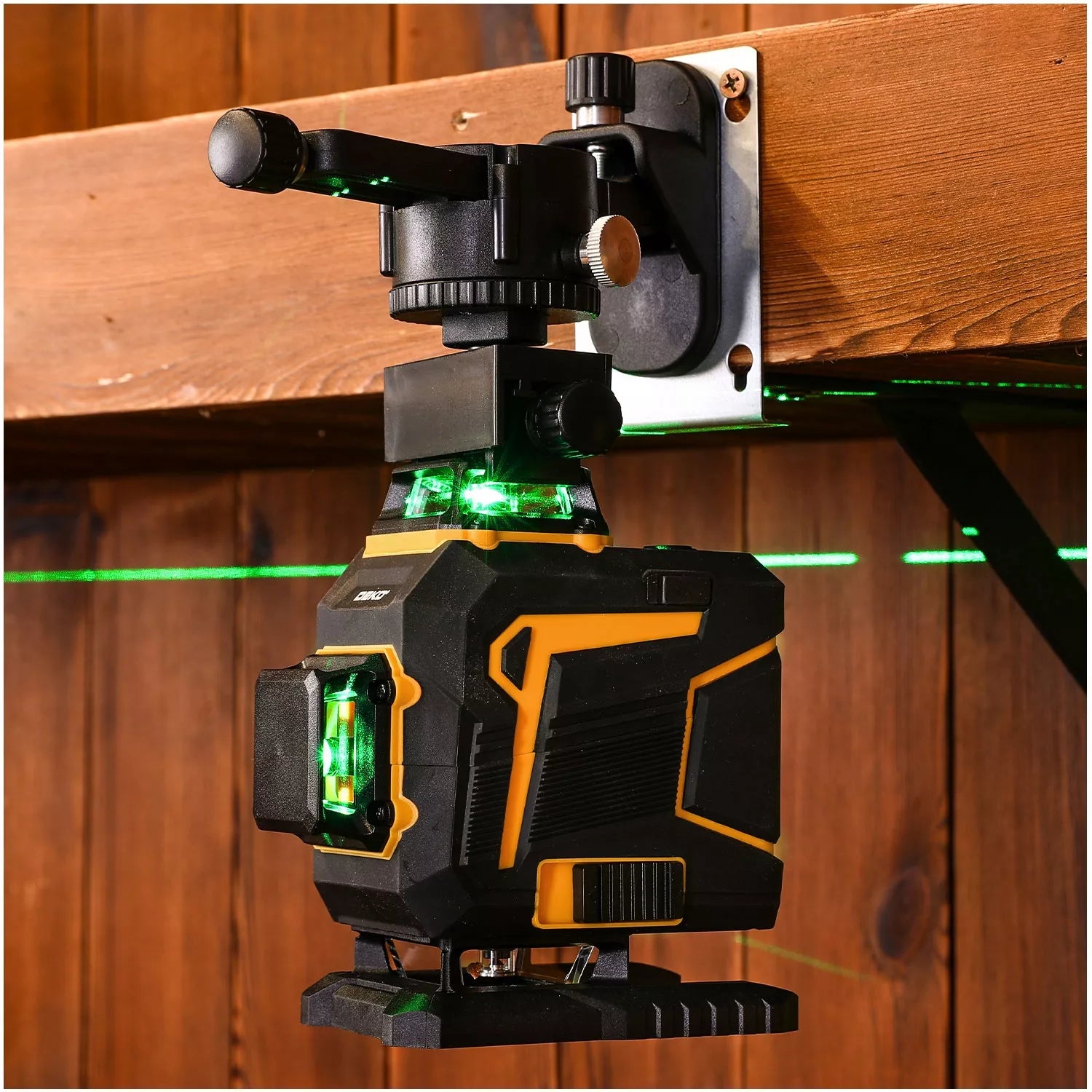 Lazerinis nivelyras 360° plokštumos 4D kryžminis lazeris Pro žalias DEKO
