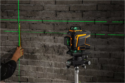 Lazerinis nivelyras 360° plokštumos 4D kryžminis lazeris Pro žalias DEKO
