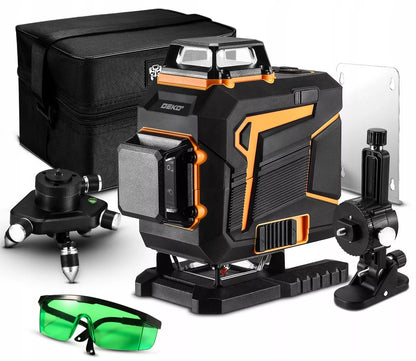 Lazerinis nivelyras 360° plokštumos 4D kryžminis lazeris Pro žalias DEKO