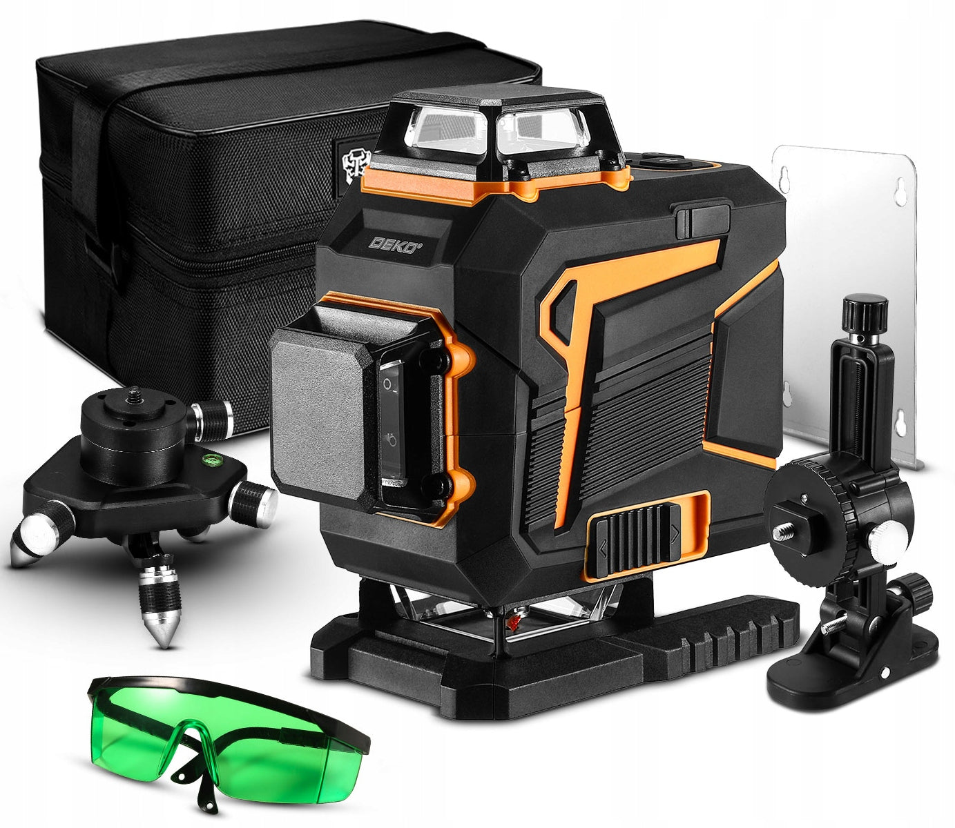 Lazerinis nivelyras 360° plokštumos 4D kryžminis lazeris Pro žalias DEKO