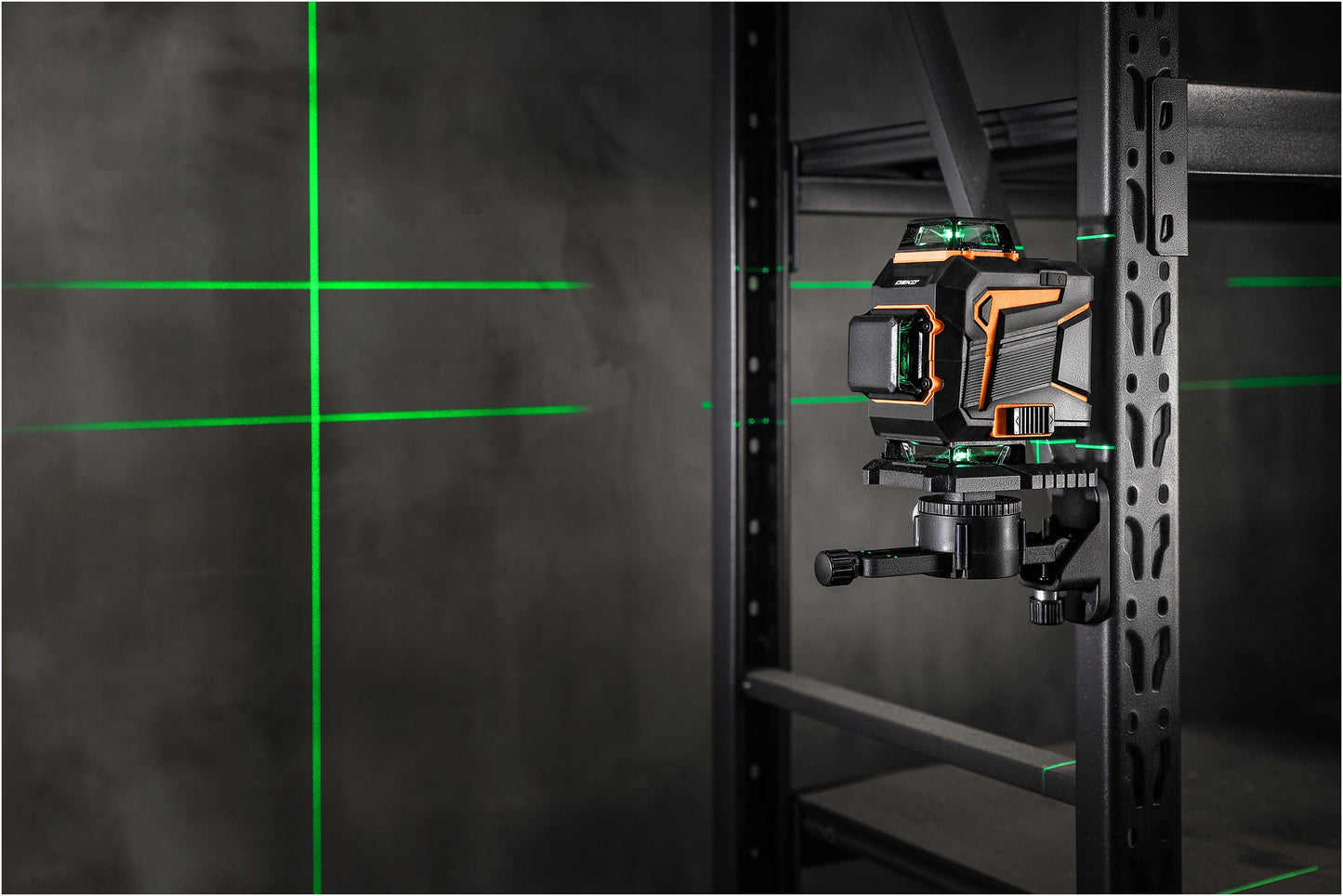 Lazerinis nivelyras 360° plokštumos 4D kryžminis lazeris Pro žalias DEKO