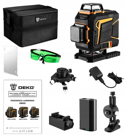 Lazerinis nivelyras 360° plokštumos 4D kryžminis lazeris Pro žalias DEKO