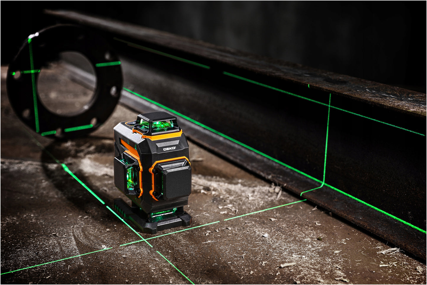 Lazerinis nivelyras 360° plokštumos 4D kryžminis lazeris Pro žalias DEKO