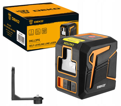 Tikslus žalias kryžminis lazerinis nivelyras su švytuoklės fiksatoriumi DEKO