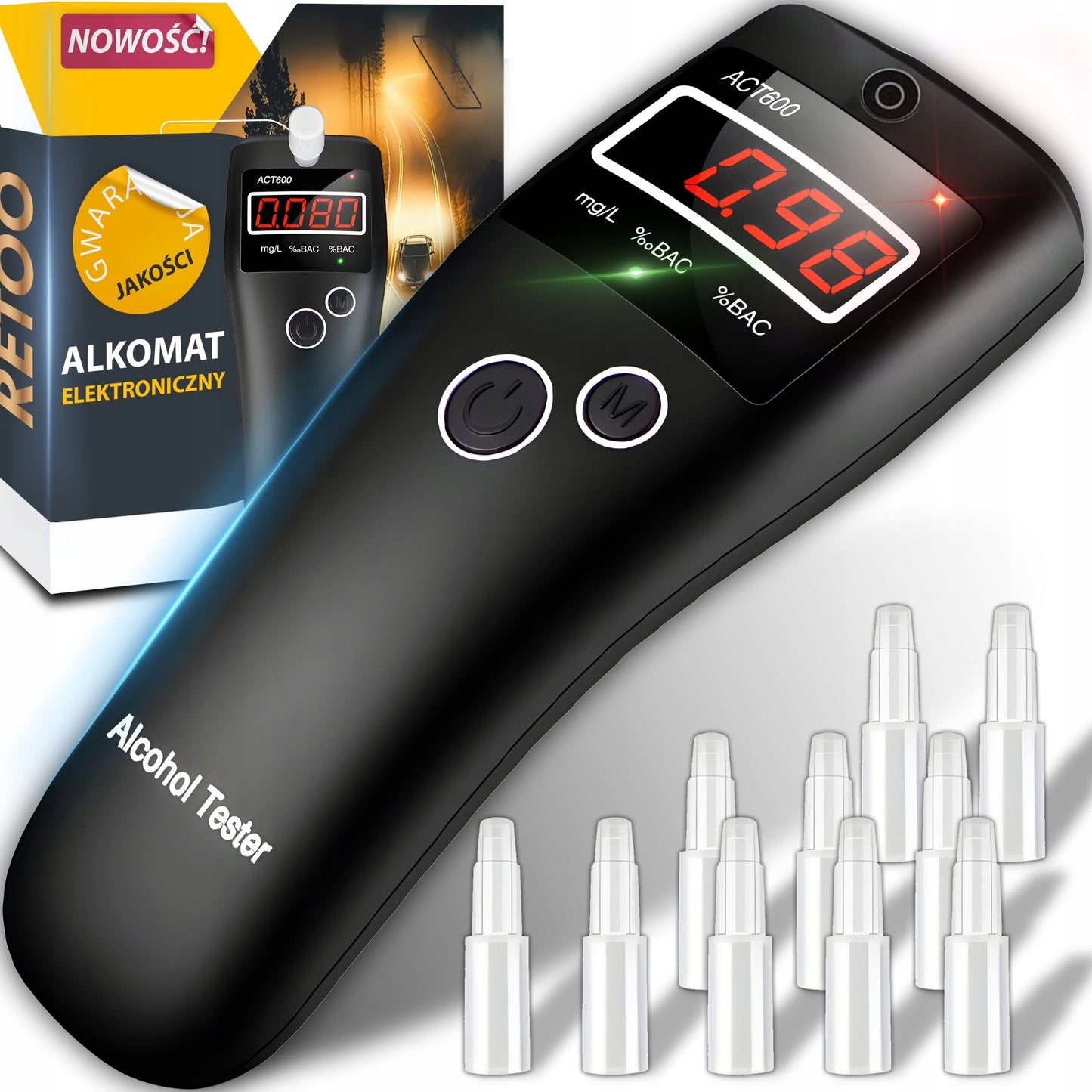 TIKSLUS ALKOMATAS SKAITMENINIS LCD KALIBRAVIMAS 10x ANTGALIAI TESTERIS