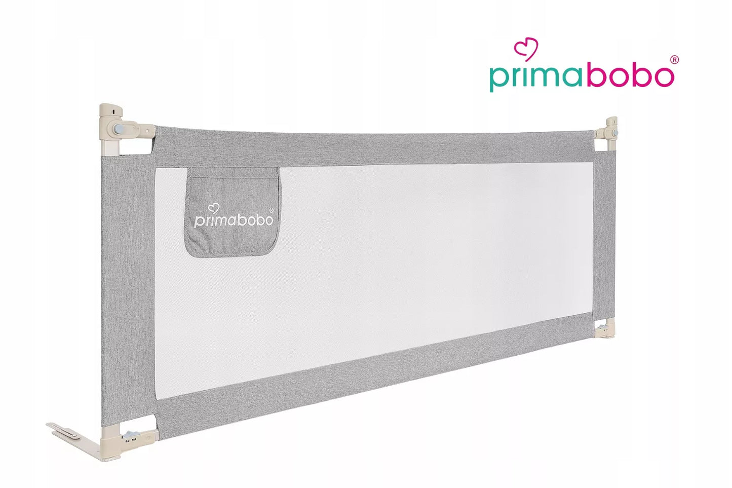 PRIMABOBO CLASSIC 140cm apsauginis lovytės bortelis vaikams, aukštas, pilkos spalvos