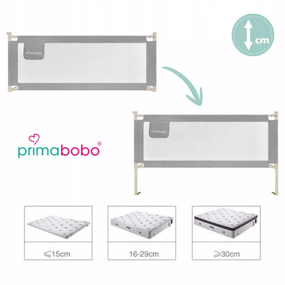 PRIMABOBO Classic 160cm aukšta pilkoji lovytės apsauginė tvorelė vaikams
