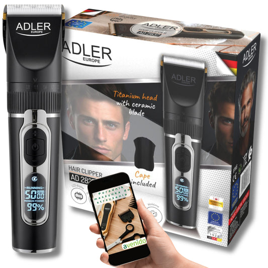 PROFESIONALI Belaidė Plaukų Kirpimo Mašinėlė su LCD ir Tonavimo Funkcija