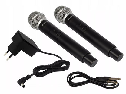 PROFESIONALUS MIKROFONAS 2vnt VHF IMTUVAS 6.3 JACK 50m KONFERENCIJAI, PASIRODYMUI