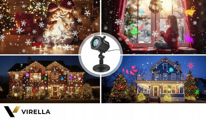 LAUKO KALĖDINIS LAZERINIS PROŽEKTORIUS ANT NAMŲ 12 KORTELIŲ 48 RAŠTAI