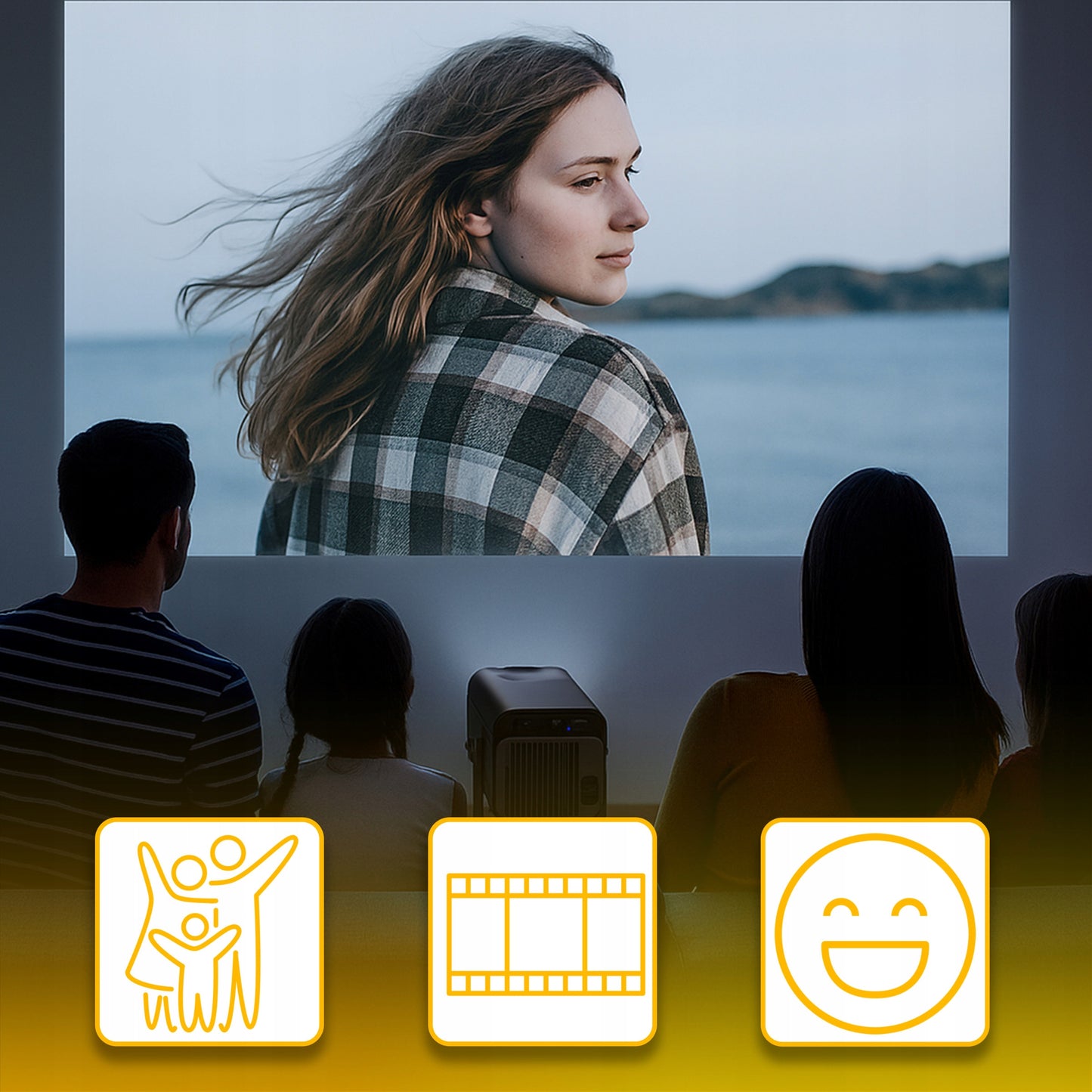 PROJEKTORIUS MINI 4K ANDROID LED WIFI NEŠIOJAMASIS FULL HD HY320 USB JACK