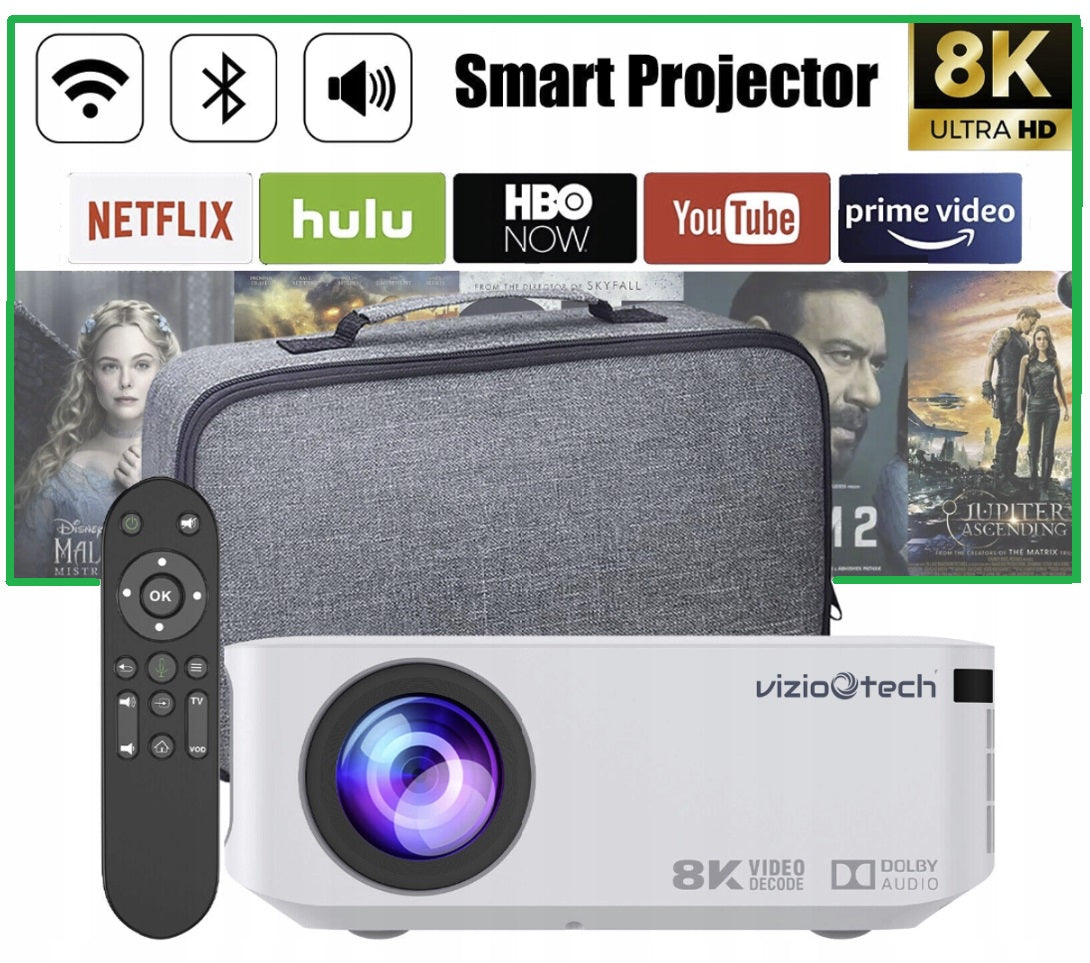 PROJEKTORIUS ANDROID TV WIFI FHD 4K PORTABLE 12000 lm VIZIO X1 Naujiena