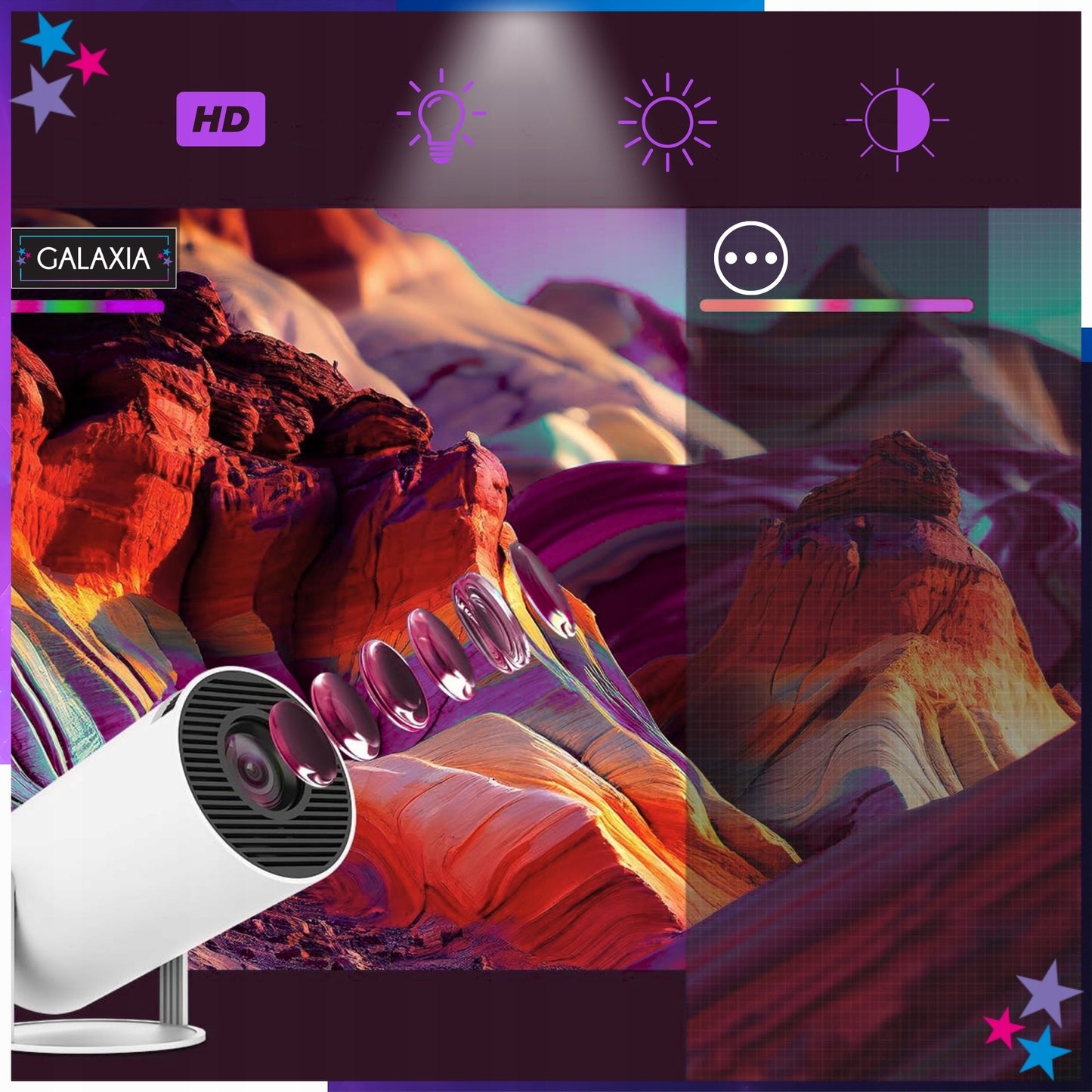 PROJEKTORIUS PROJEKTORIUS MINI NEŠIOJAMAS ANDROID LED WIFI FULL HD SMART TV HY300