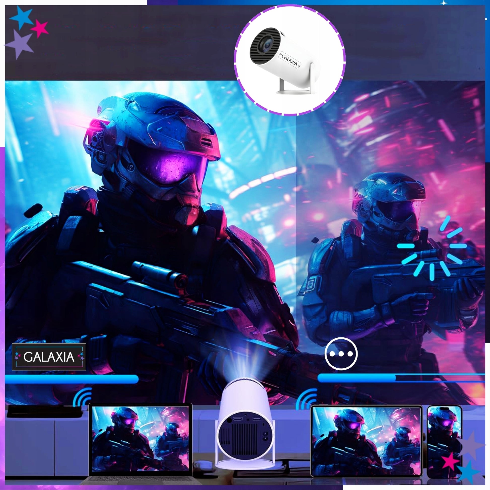 PROJEKTORIUS PROJEKTORIUS MINI NEŠIOJAMAS ANDROID LED WIFI FULL HD SMART TV HY300