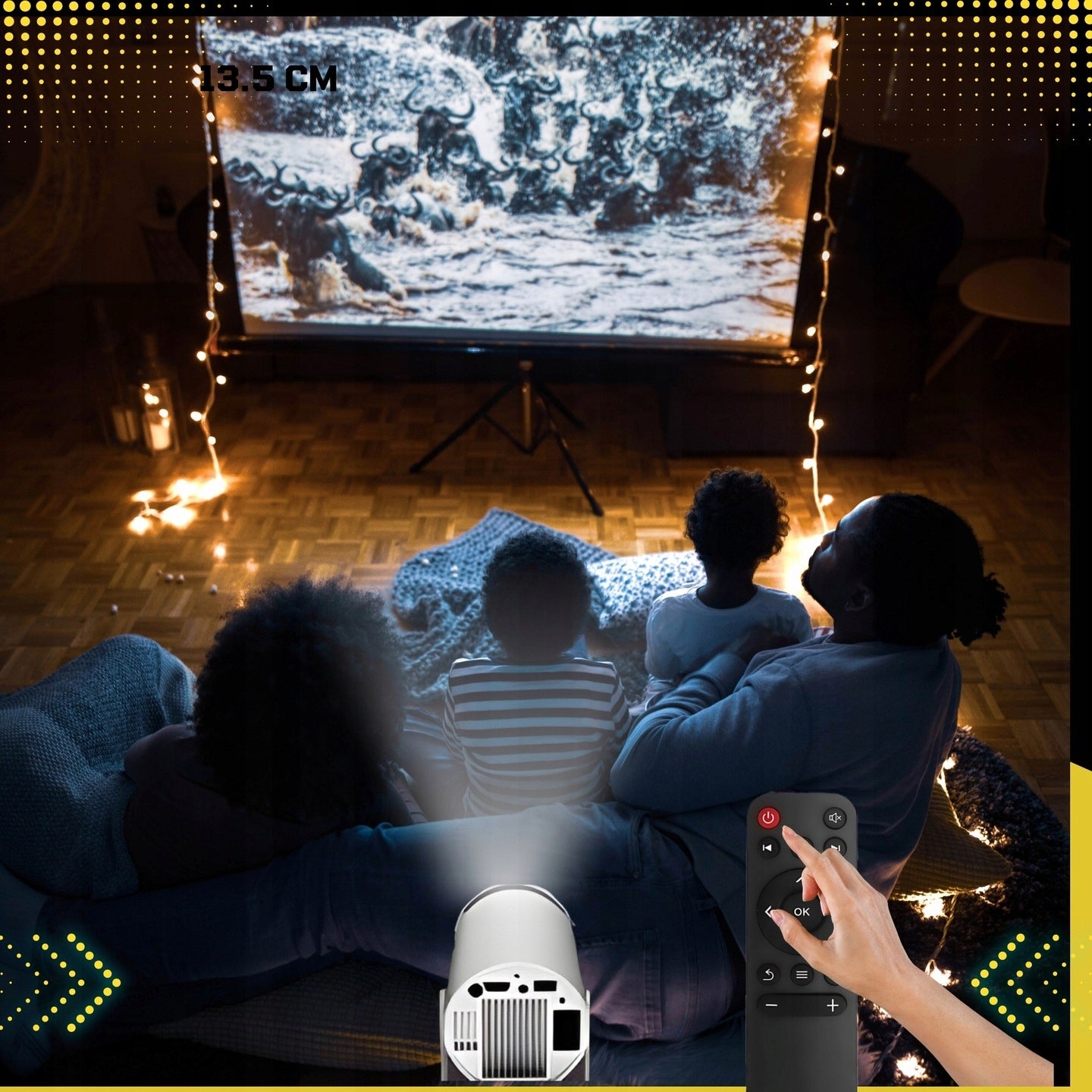 PROJEKTORIUS PROJEKTORIUS MINI NEŠIOJAMAS ANDROID LED WIFI FULL HD SMART TV HY300