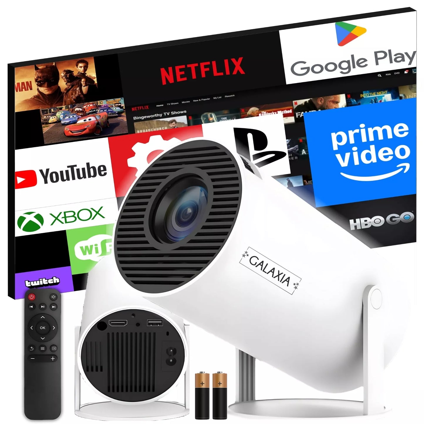 PROJEKTORIUS PROJEKTORIUS MINI NEŠIOJAMAS ANDROID LED WIFI FULL HD SMART TV HY300