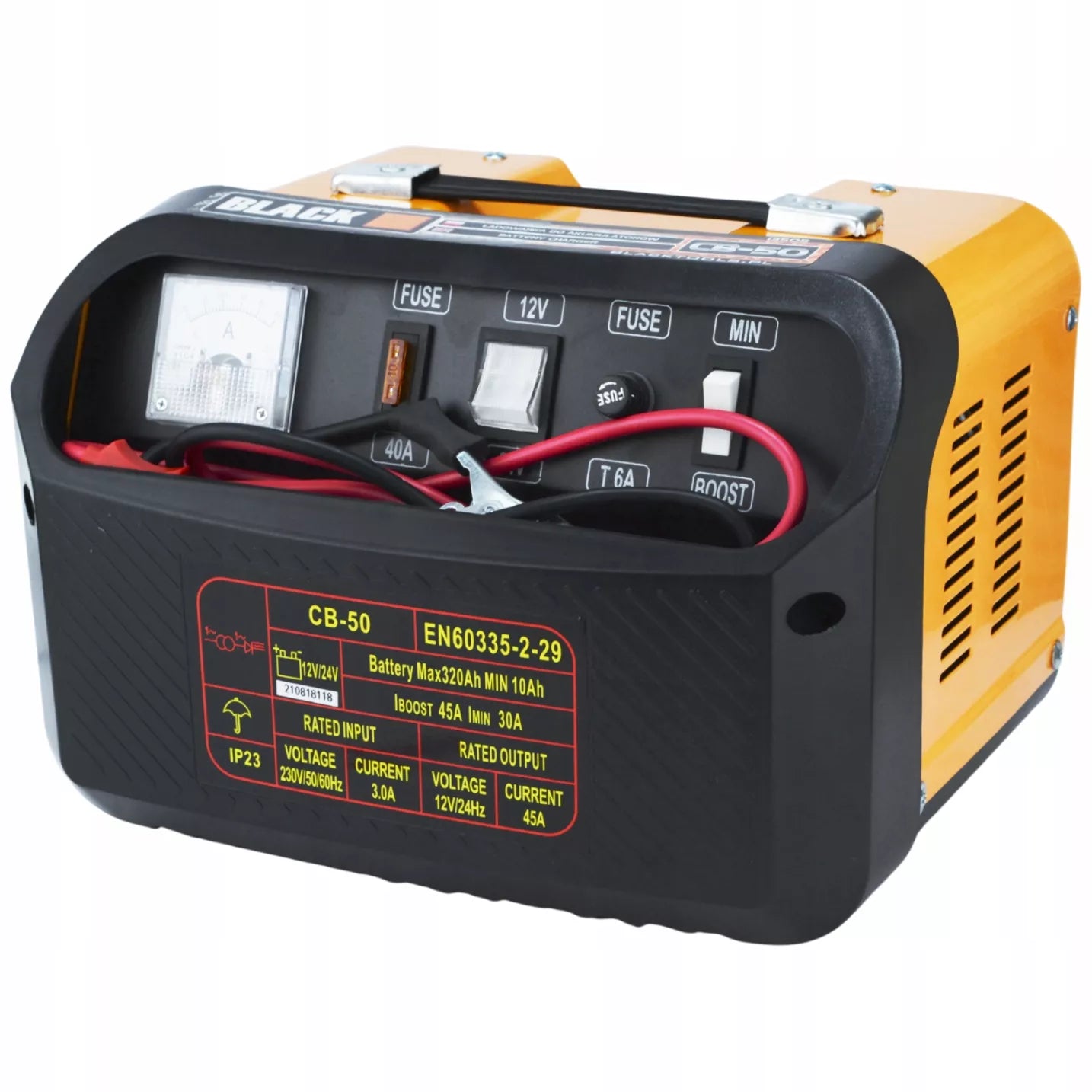 Automobilinis akumuliatorių įkroviklis 12v 24v GZL-50 BLACK NAUJAS DIZAINAS BL.