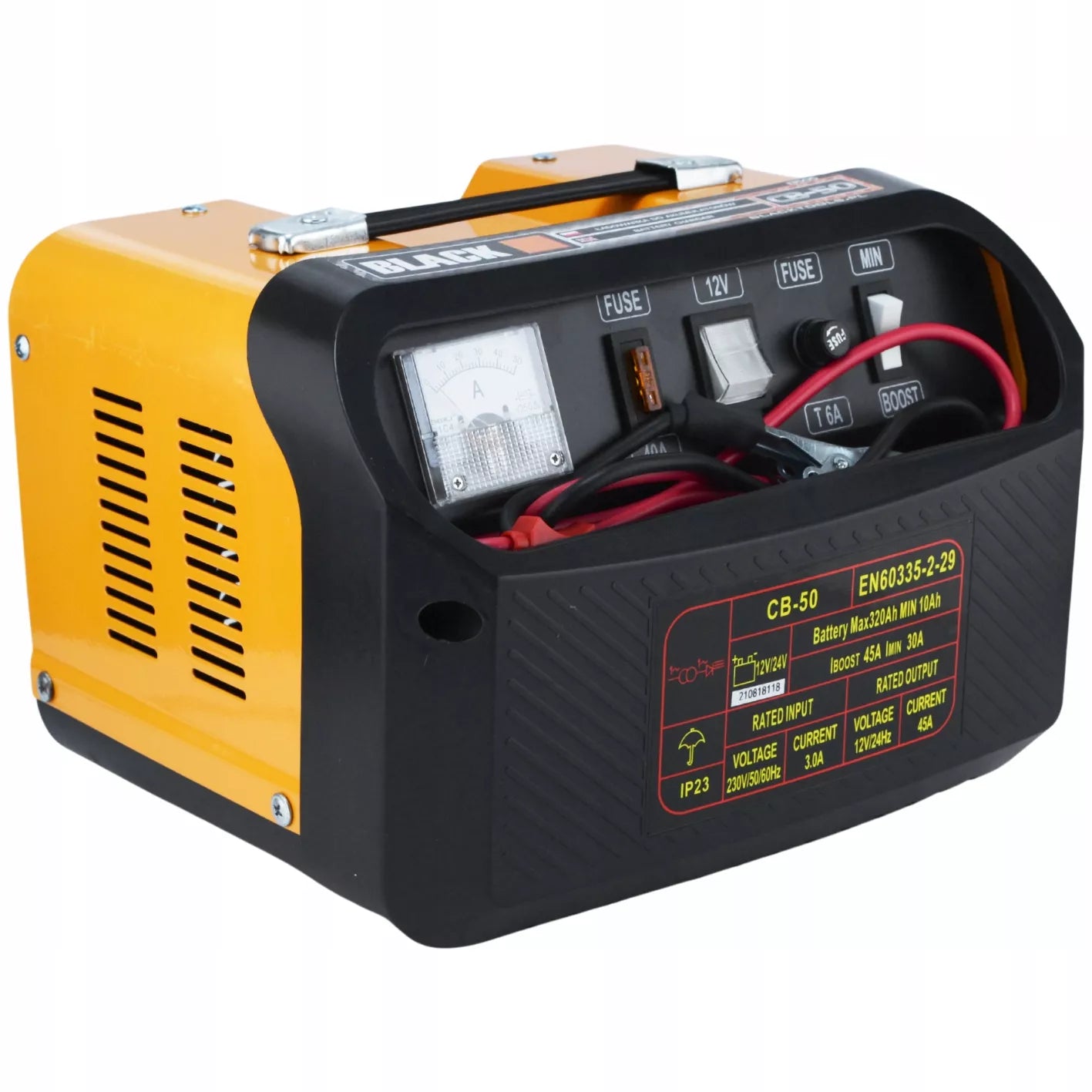 Automobilinis akumuliatorių įkroviklis 12v 24v GZL-50 BLACK NAUJAS DIZAINAS BL.