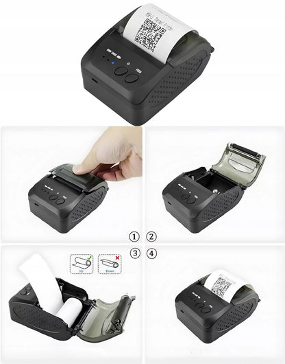 NEŠIOJAMAS MINI TERMINIS SPAUSDINTUVAS MOBILUS BLUETOOTH SĄSKAITOMS USB