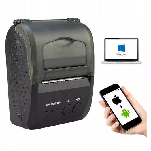 NEŠIOJAMAS MINI TERMINIS SPAUSDINTUVAS MOBILUS BLUETOOTH SĄSKAITOMS USB