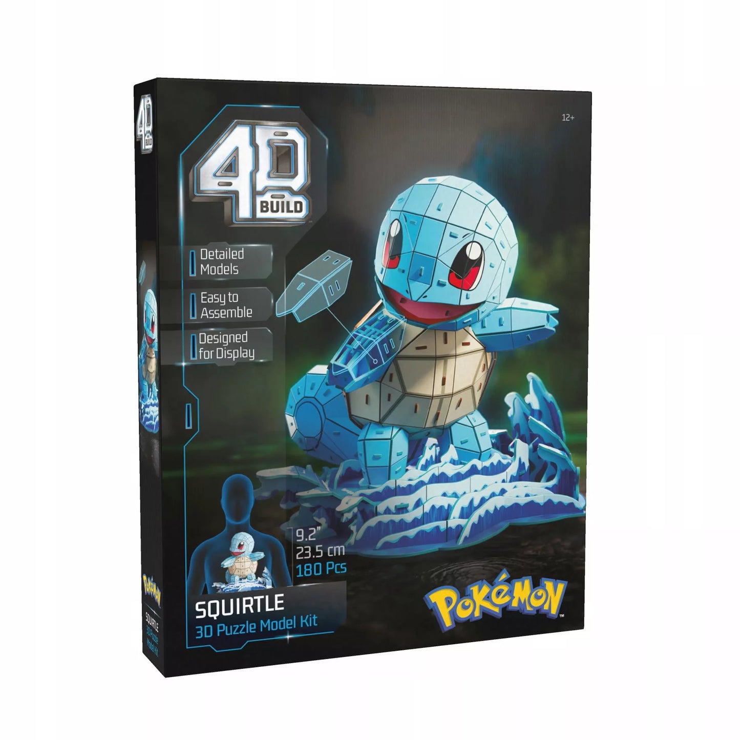4D BUILD POKEMON SQUIRTLE 3D dėlėlionė, 180 detalių, 23,5 cm