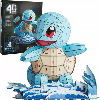 4D BUILD POKEMON SQUIRTLE 3D dėlėlionė, 180 detalių, 23,5 cm