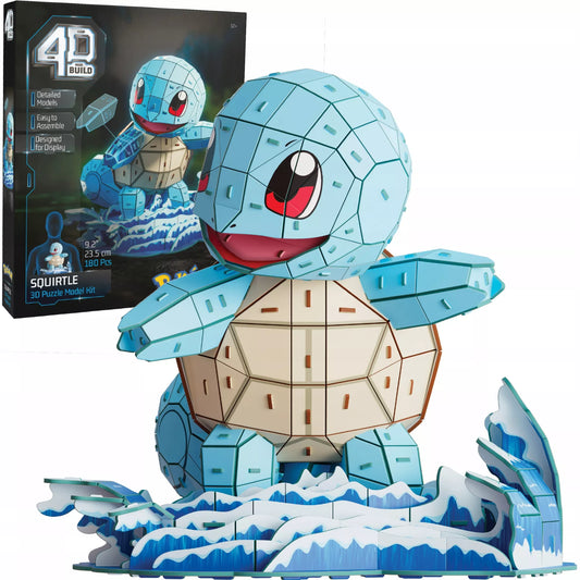 4D BUILD POKEMON SQUIRTLE 3D dėlėlionė, 180 detalių, 23,5 cm