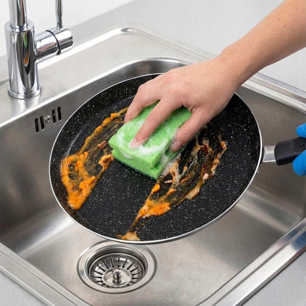 Granitinė keptuvė blynams, omletams, plokščiukams, žema, plokščia, 26 cm