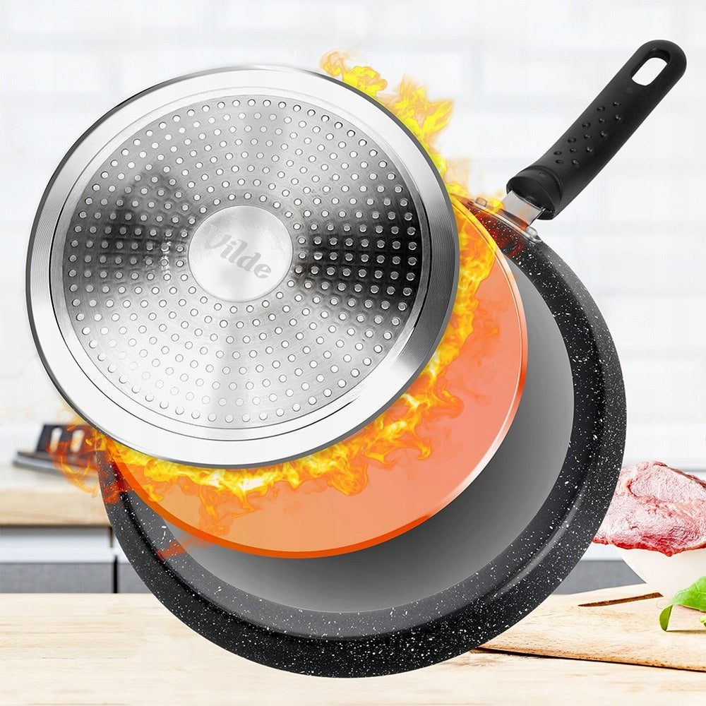 Granitinė keptuvė blynams, omletams, plokščiukams, žema, plokščia, 26 cm