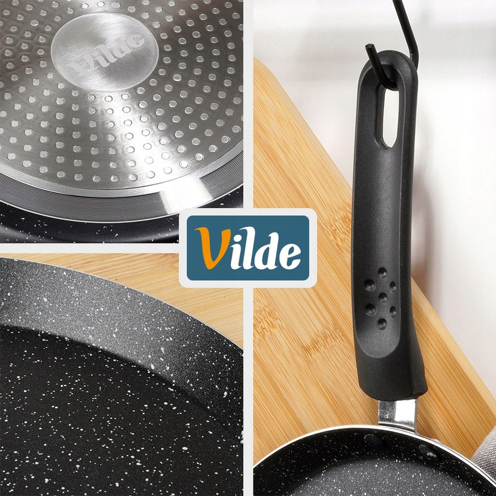 Granitinė keptuvė blynams, omletams, plokščiukams, žema, plokščia, 26 cm