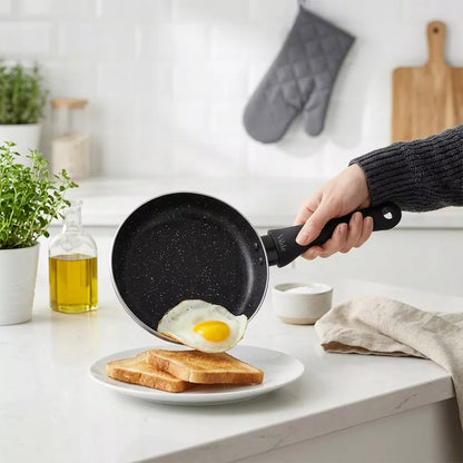 Granitinė keptuvė BLACK LINE 20 cm kepimui ir troškinimui ant dujinės bei indukcinės viryklės