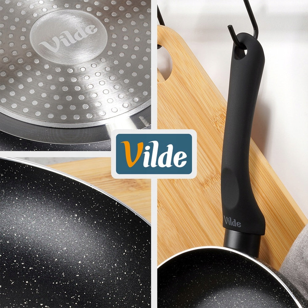 Granitinė keptuvė troškiniams ir kepimui BLACK LINE 24 cm dujinėms ir indukcinėms viryklėms