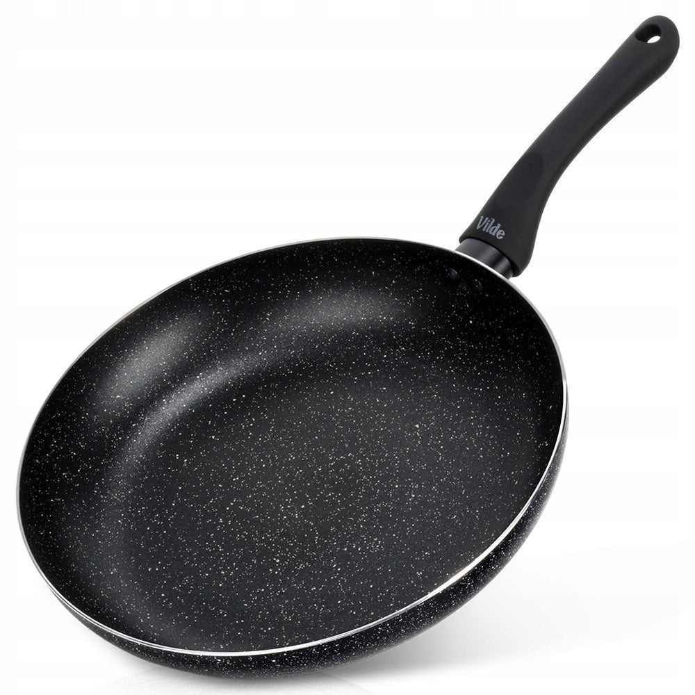 GRANITINĖ keptuvė kepimui, troškiniams BLACK LINE 28 cm dujinėms, indukcinėms viryklėms