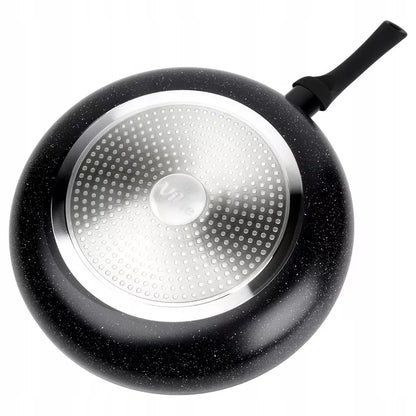 Granitinė keptuvė troškinimui ir kepimui BLACK LINE 32 cm, skirta dujinėms ir indukcinėms viryklėms