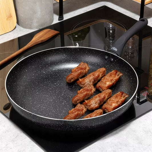 Granitinė keptuvė troškinimui ir kepimui BLACK LINE 32 cm, skirta dujinėms ir indukcinėms viryklėms