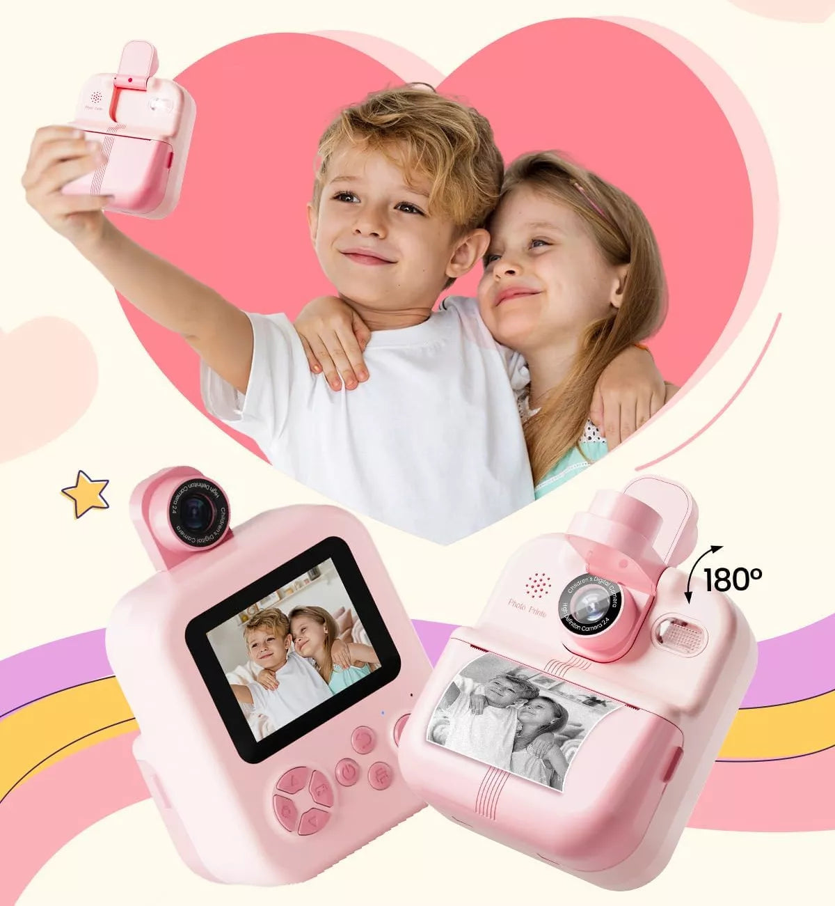 Phomemo MINI Terminis spausdintuvas FOTUŚ momentinis fotoaparatas vaikams Žaidimai