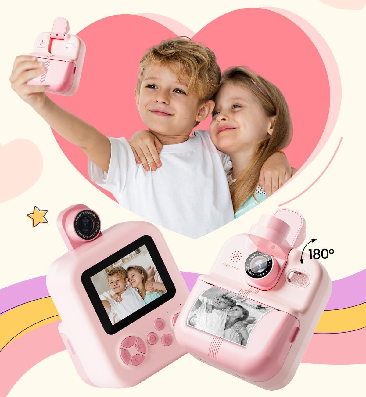 Phomemo MINI Terminis spausdintuvas FOTUŚ momentinis fotoaparatas vaikams Žaidimai