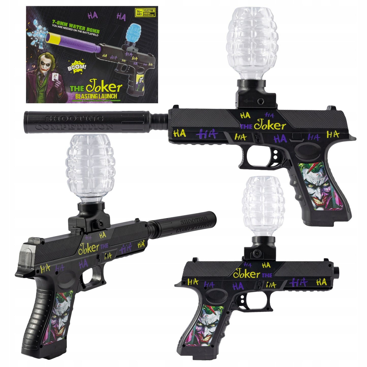 Automatinis pistoletas vandens gelio rutuliukams 7-8 mm JOKER duslintuvas akumuliatorius