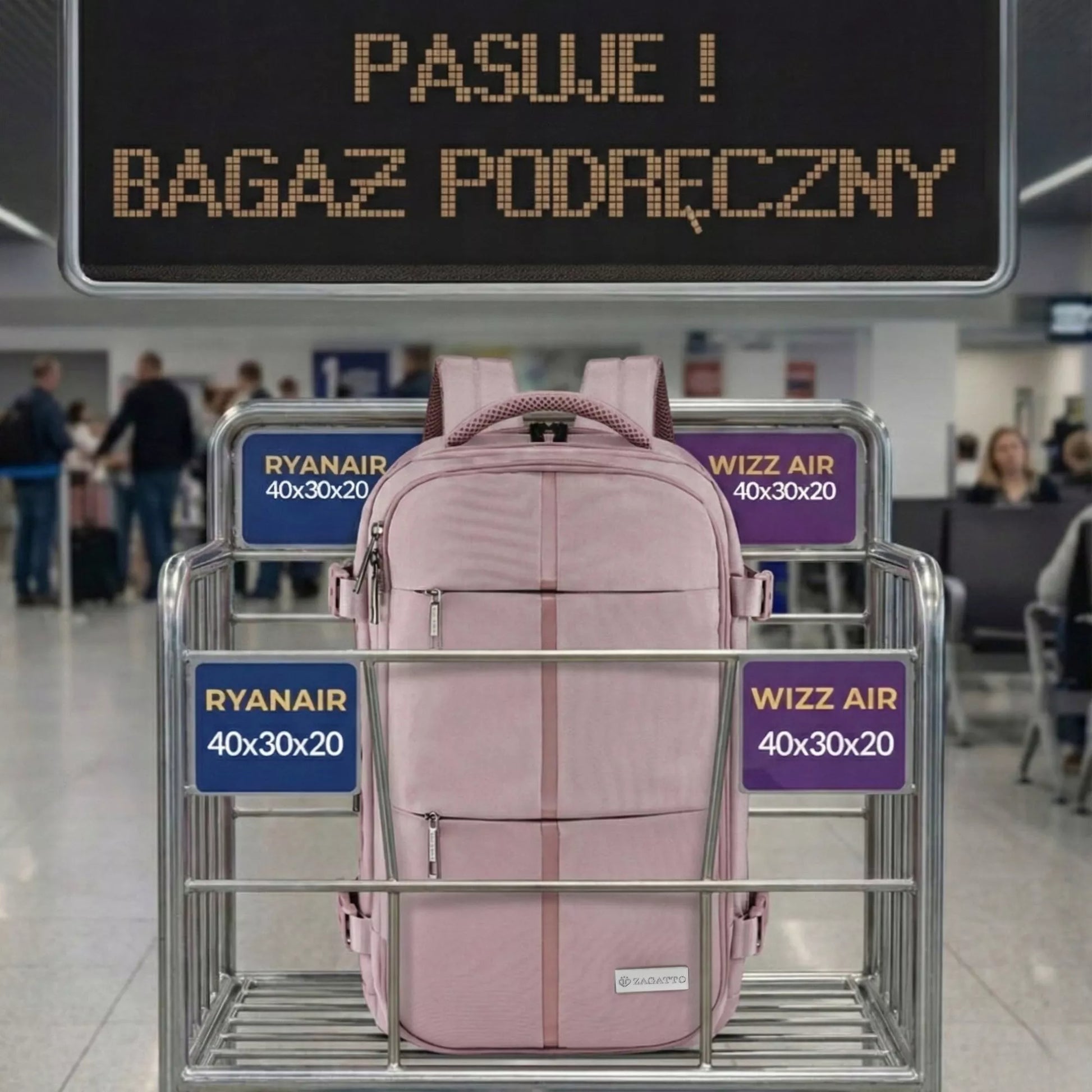 RYANAIR 40x20x25 lėktuvo kuprinė, rankinis bagažas, kelioninė, ZAGATTO
