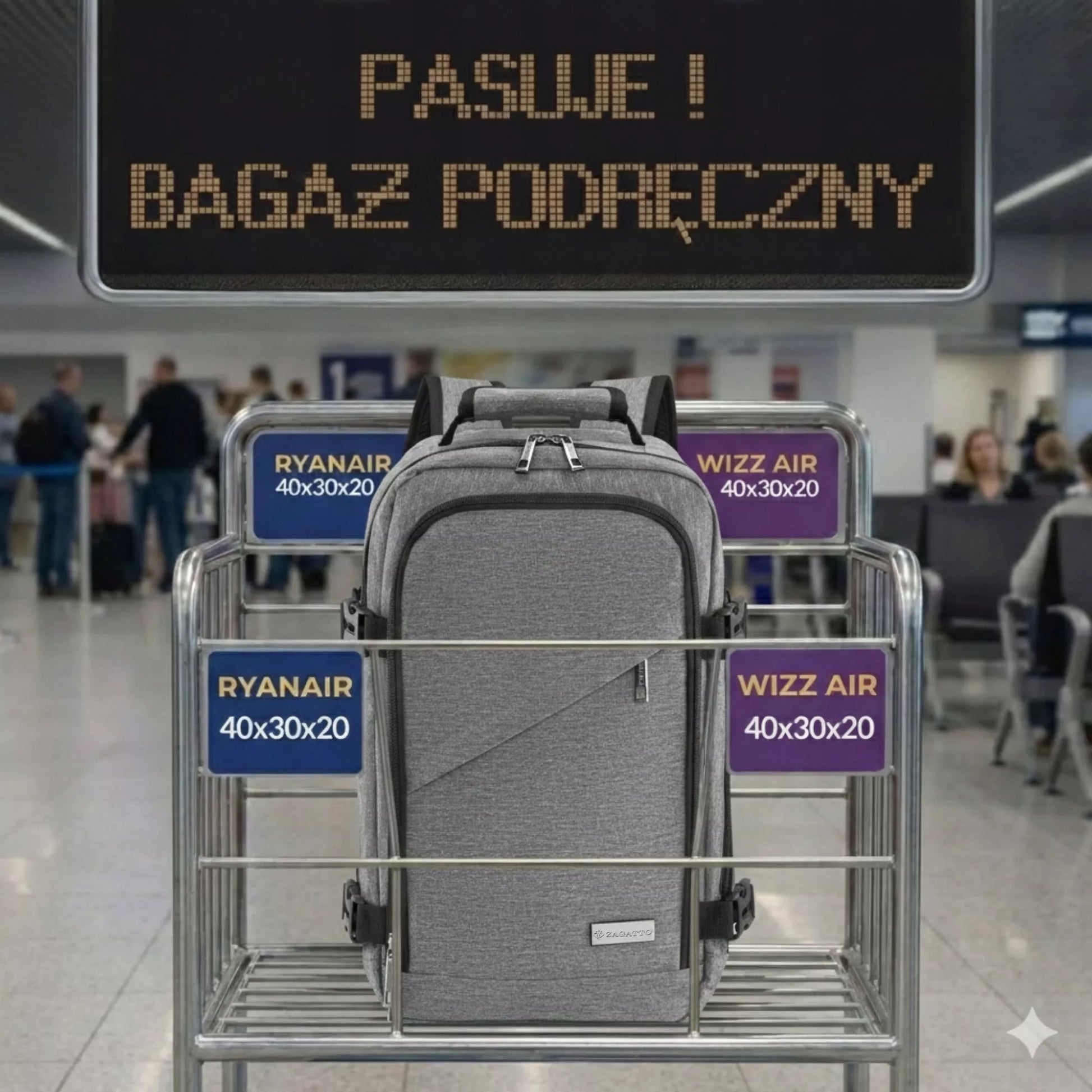 RYANAIR 40x20x25 lėktuvo kuprinė, rankinis bagažas, kelioninė, ZAGATTO