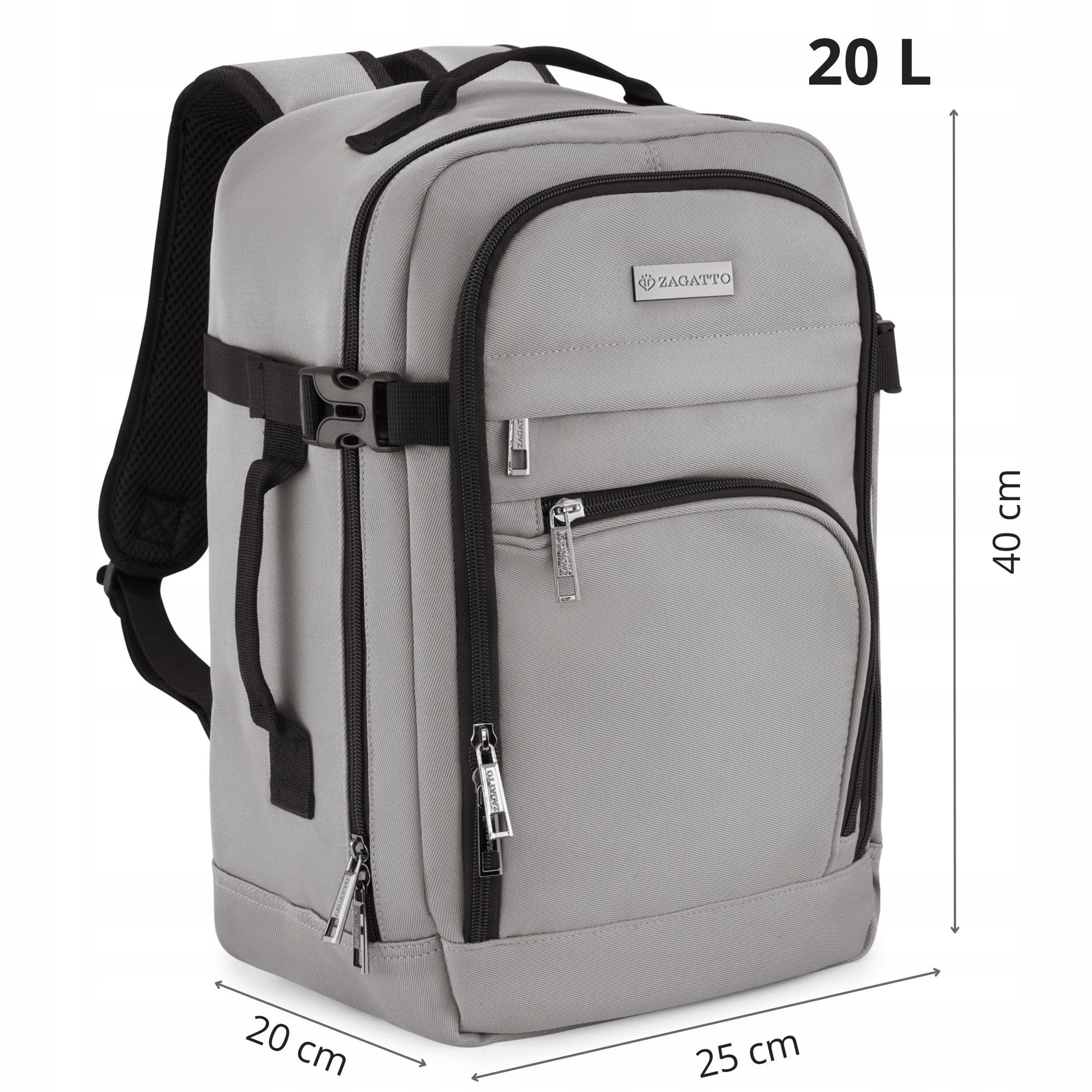 Kelioninis 40x20x25 cm dydžio, lengvas rankinis bagažas lėktuvui ZAGATTO