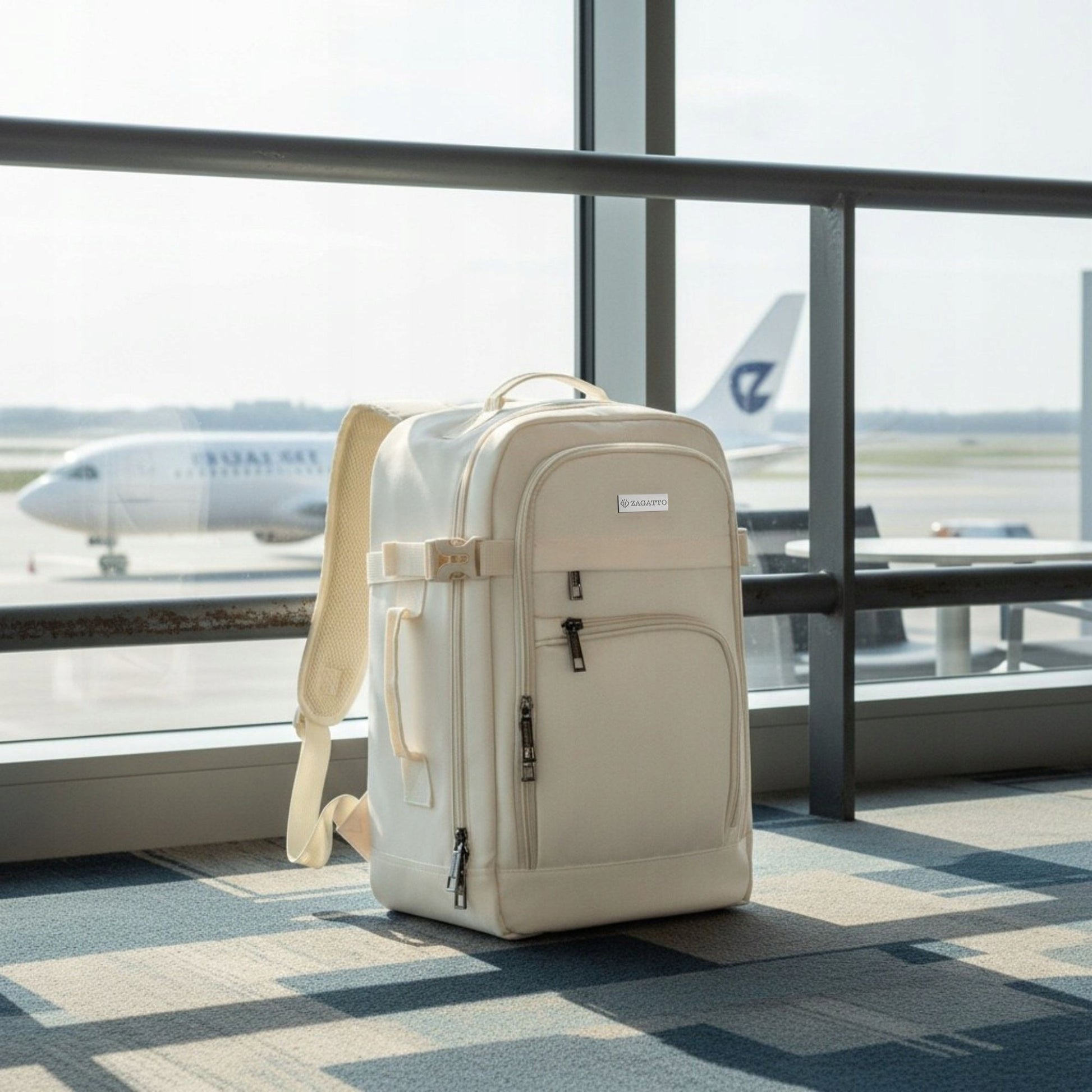 Kelioninis, lengvas rankinis bagažas, 40x20x25cm, lėktuvui, smėlio spalvos ZAGATTO