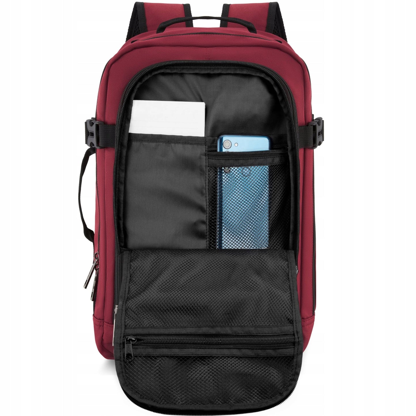 Kelioninis krepšys 40x20x25 lėktuvui, lengvas rankinis bagažas, bordo spalvos ZAGATTO