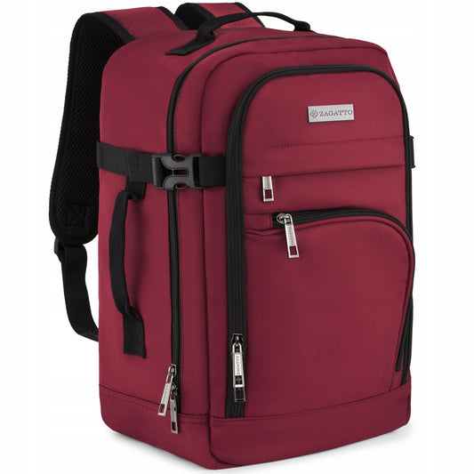 Kelioninis krepšys 40x20x25 lėktuvui, lengvas rankinis bagažas, bordo spalvos ZAGATTO